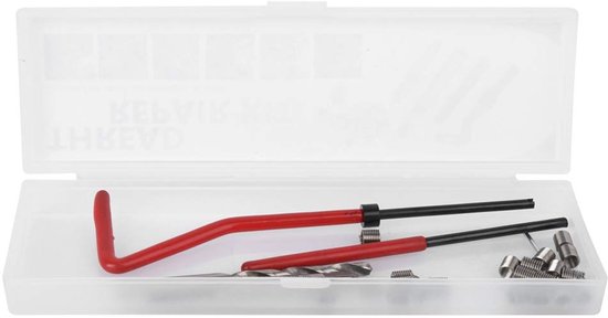 25-delige Schroefdraadreparatieset M4 met Doorzichtige Plastic Doos voor Verwerkingsmachines — afbeelding 5
