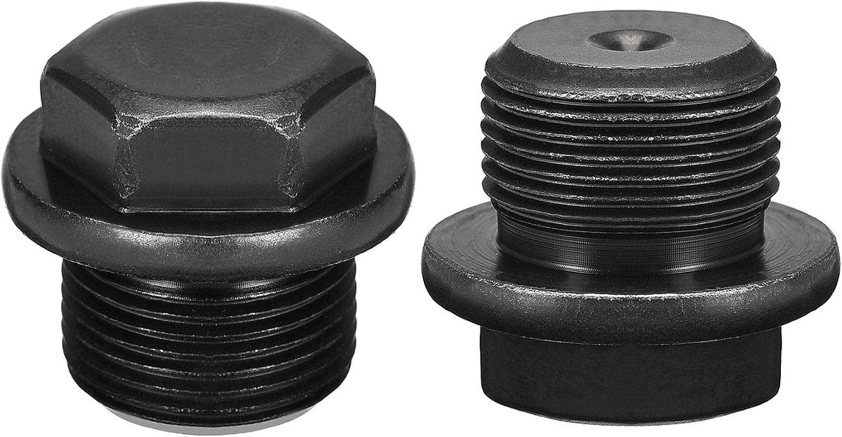 sourcing map 2 stuks buisschroefverbinding, zeskantige stops, koolstofstaal, M22x1,5, buitendraad