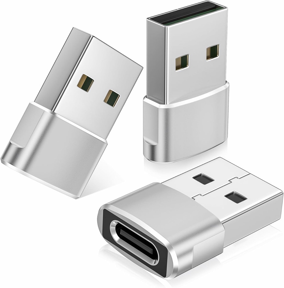 USB naar USB C Oplaadadapter voor iPhone 17 17e Pro Max 16 15 | Type C Vrouwelijk naar USB A Mannelijk Adapter Converter voor Apple Watch 11 10,AirPods 3,iPad mini Air,Samsung Galaxy S25 26