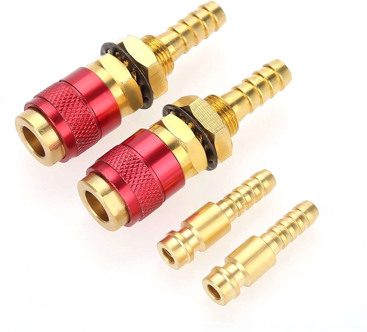 8mm Snelle Connector, Messing Water Gekoeld & Gas Adapter slijtvastheid Snelle Connector van Water/Gas Lassen Fakkel en Lassen Plug 2 stks