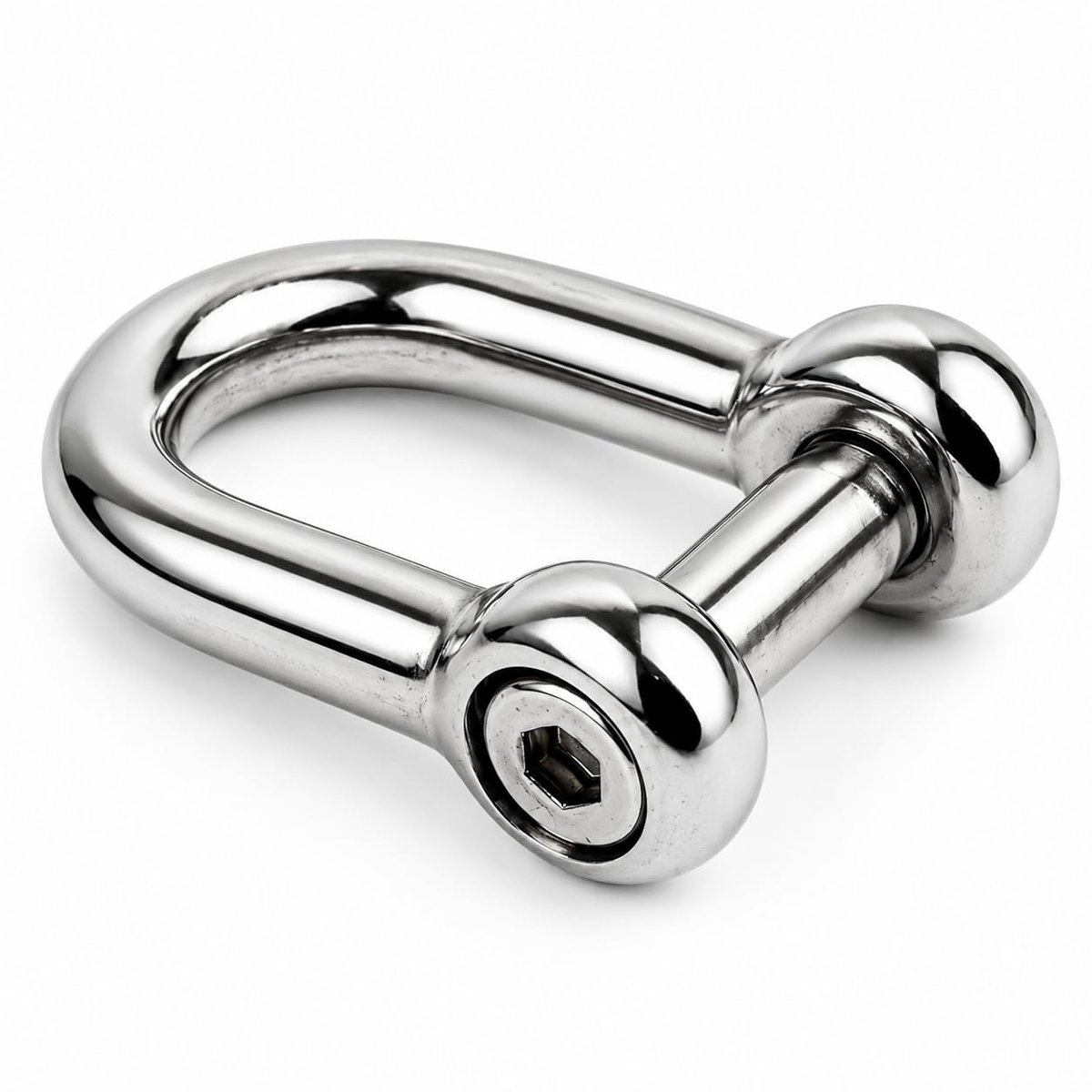 shackle met binnenzeskant RVS A4 (AISI 316), 6 mm | Veilige sluiting voor kettingen en lijnen, Maritieme bevestiging, Corrosiebestendig, Set van 2