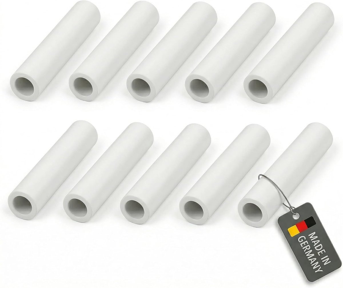 10 stuks afstandhouders, kunststof set 55 mm lengte Ø 10 mm, witte kunststof huls voor doe-het-zelvers, afstandhouders, voor bouwprojecten, modelbouw, reparaties, knutselwerk