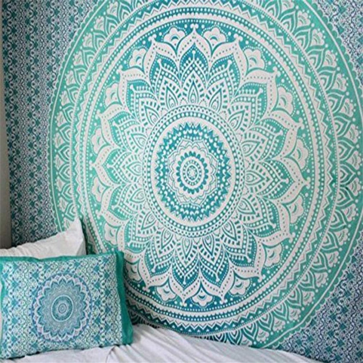 Mandala Wandtapijt Wandtapijt Indiase doek Boheemse muur doek Wall Art Slaapkamer (F, 200 x 150 cm)