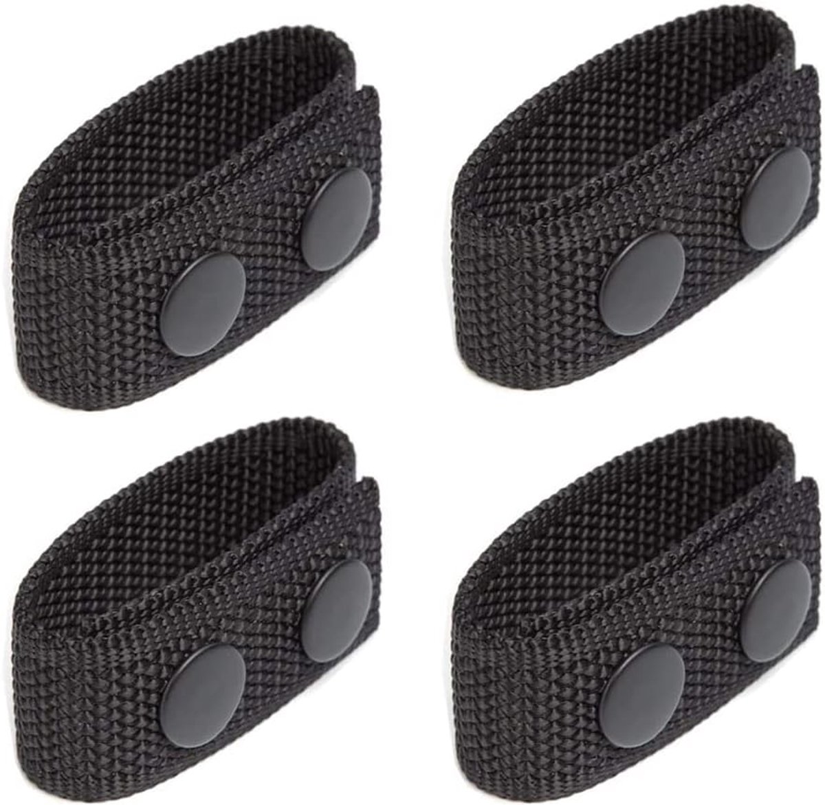 Gordelhouder van nylon, 6,9 cm voor veiligheidsgordels, tactische riem, Keepers, Law Enforcement Police Accessories, dubbele drukknopen voor outdoor sportgordelbevestiging, zwart, 4 stuks