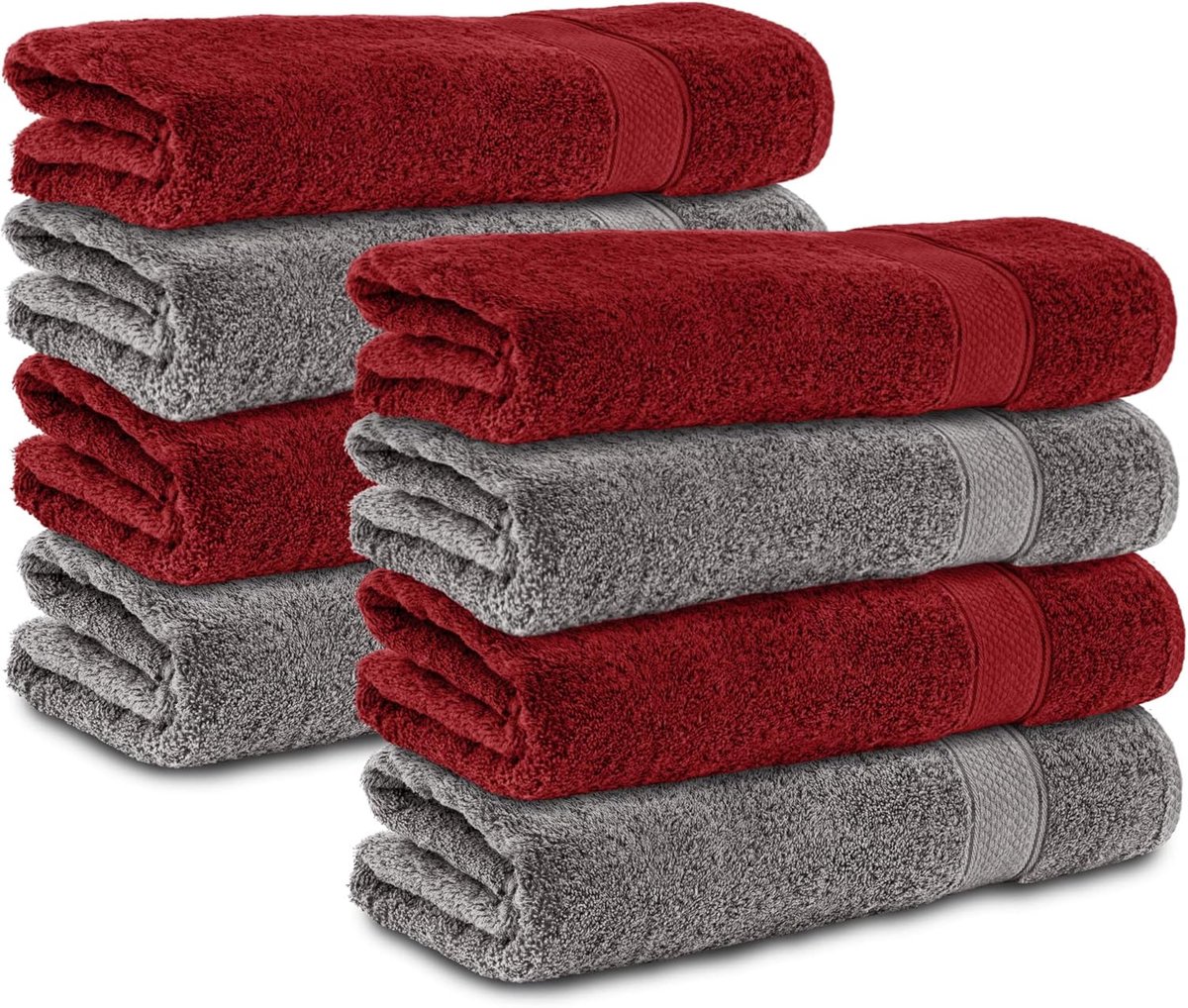 Handdoeken 50x100 cm - Set van 8 - 100% katoen - Zacht en sterk absorberend - SnelShoppen