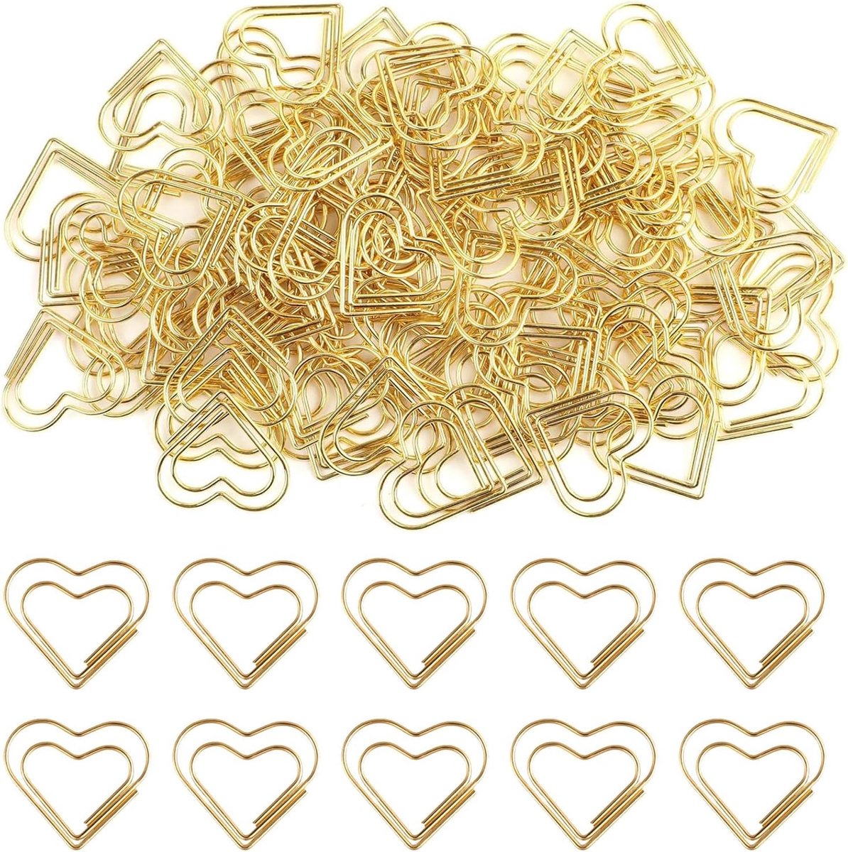 Paperclips hartvormig 50 stuks - metalen clips - duurzaam materiaal - perfect voor bruiloften - SnelShoppen