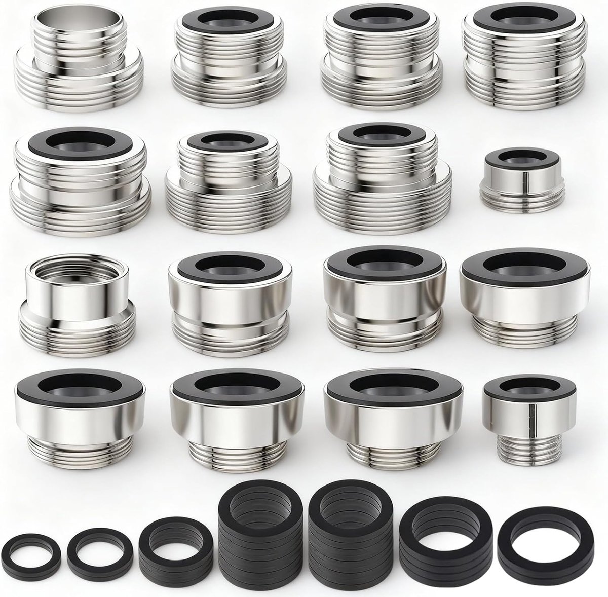 Faucet Adapter Set 16-delig - Universeel Koper - Dubbel Draad - Ideaal voor Keuken en Tuin - SnelShoppen