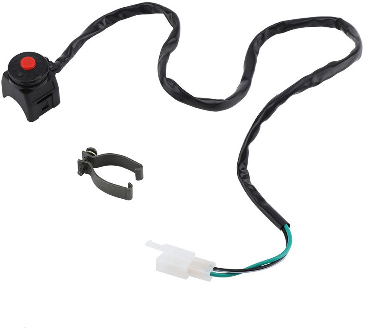Stuurschakelaar, 12 V motorfiets 7/8 inch stuur, start/stopschakelaar, killschakelaar voor claxon, flitslicht, koplampen voor motorfiets, scooter, ATV Hoorn