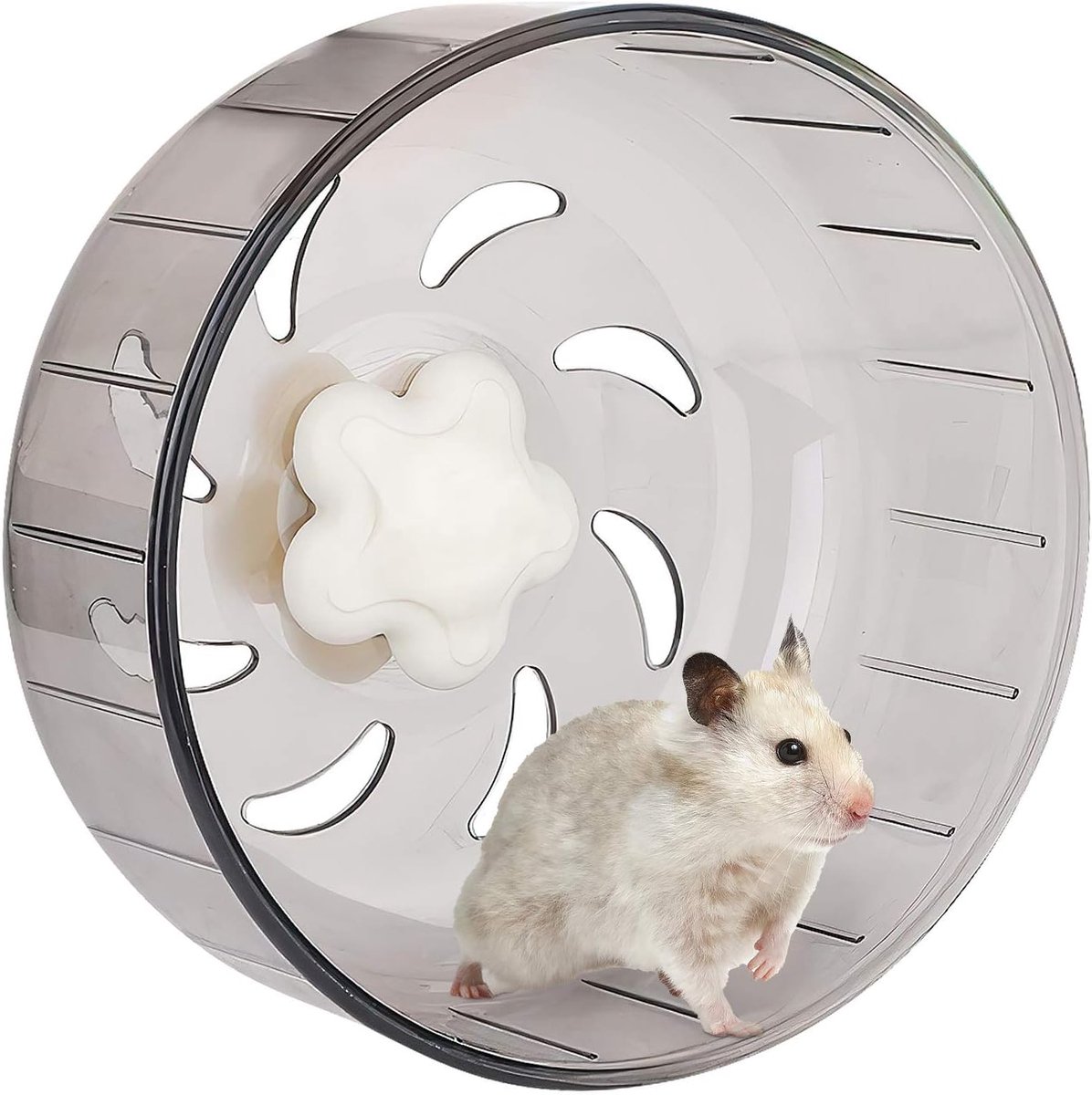 Loopwiel voor hamsters, 13 cm stil hamsterwiel acryl, hamster loopwiel oefenwiel kleintierspeelgoed loopwiel, loopwiel speelgoed voor Totoro Mouse eekhoorn kleindier huisdier