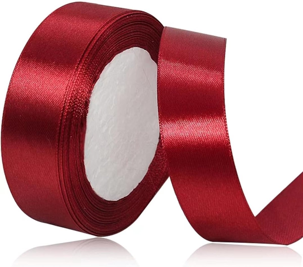 bordeauxrood, 25 mm breed, 23 meter satijnen linten, wijnrood, stoffen lint, kunsthandwerk, bruiloftsdecoratie, Kerstmis, haarbogen, boeketten, verjaardag en geschenkverpakking