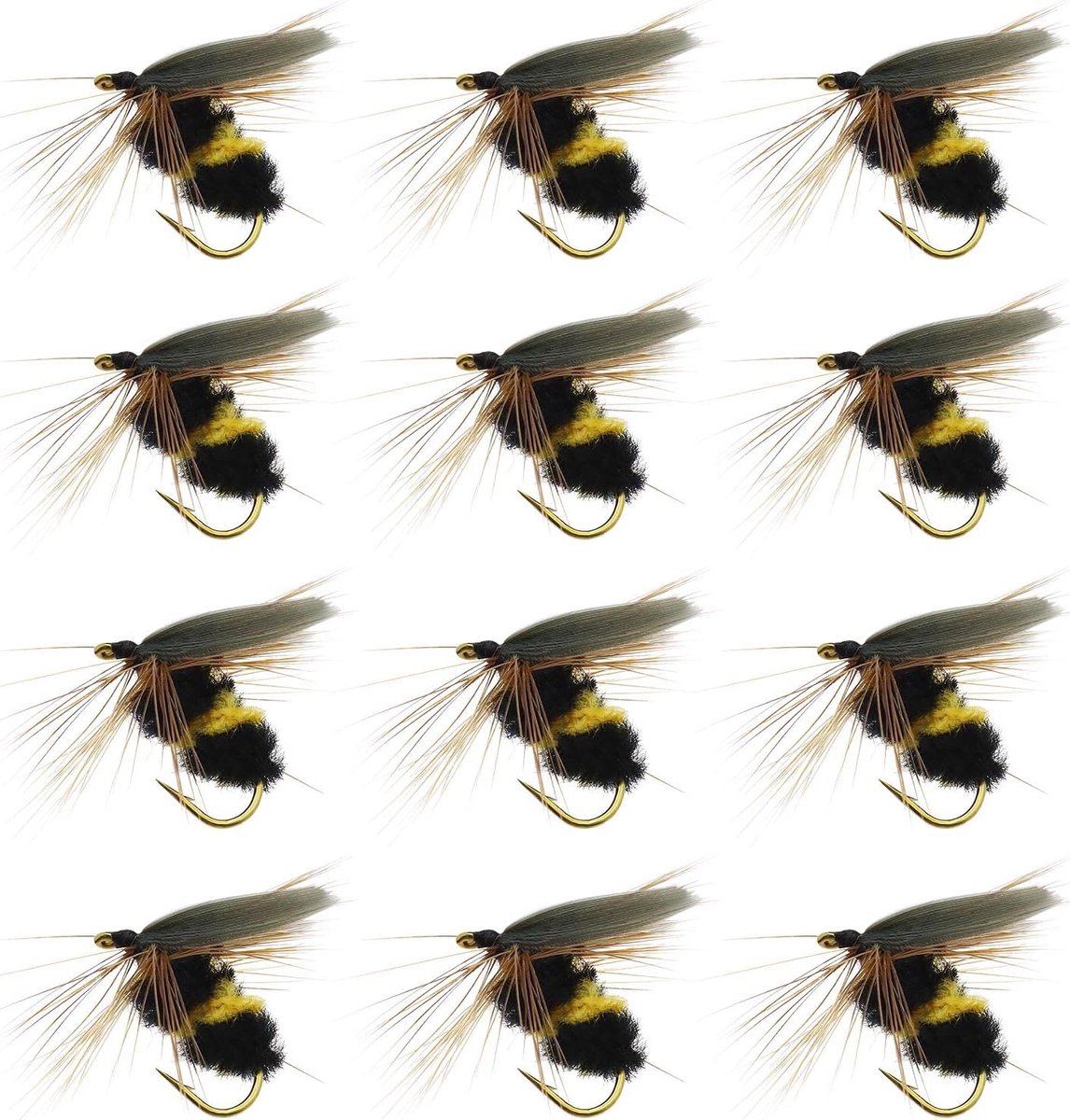 Lord of the Tools 20Pcs Vliegvissen Lokt Bionische Bee Aas Kunstmatige Insect Lokt Simulatie Bass Lokt Voor Forel Bass Zalm Visgerei Visgerei