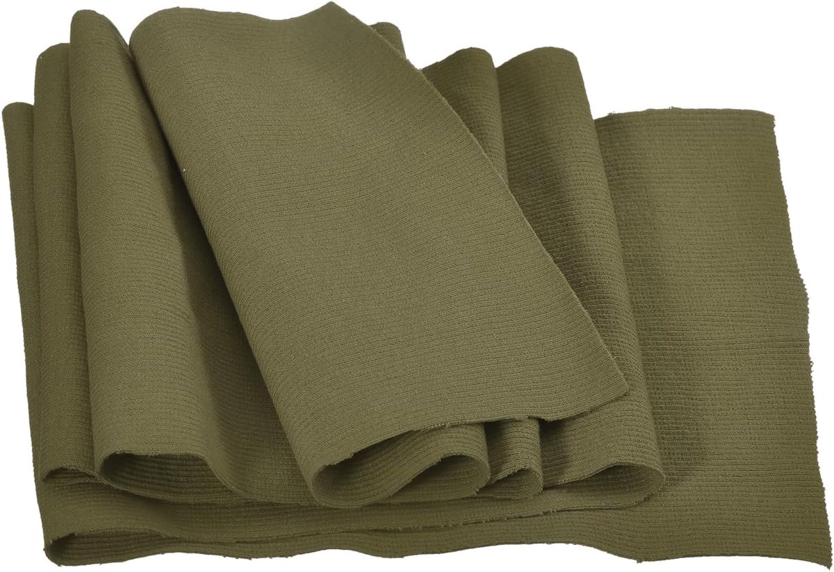 Elastische manchetten, geribbelde randen voor het naaien van katoenen stof, gebreide geribbelde stretchband, [voor manchetten, tailleband, kraag] - legergroen