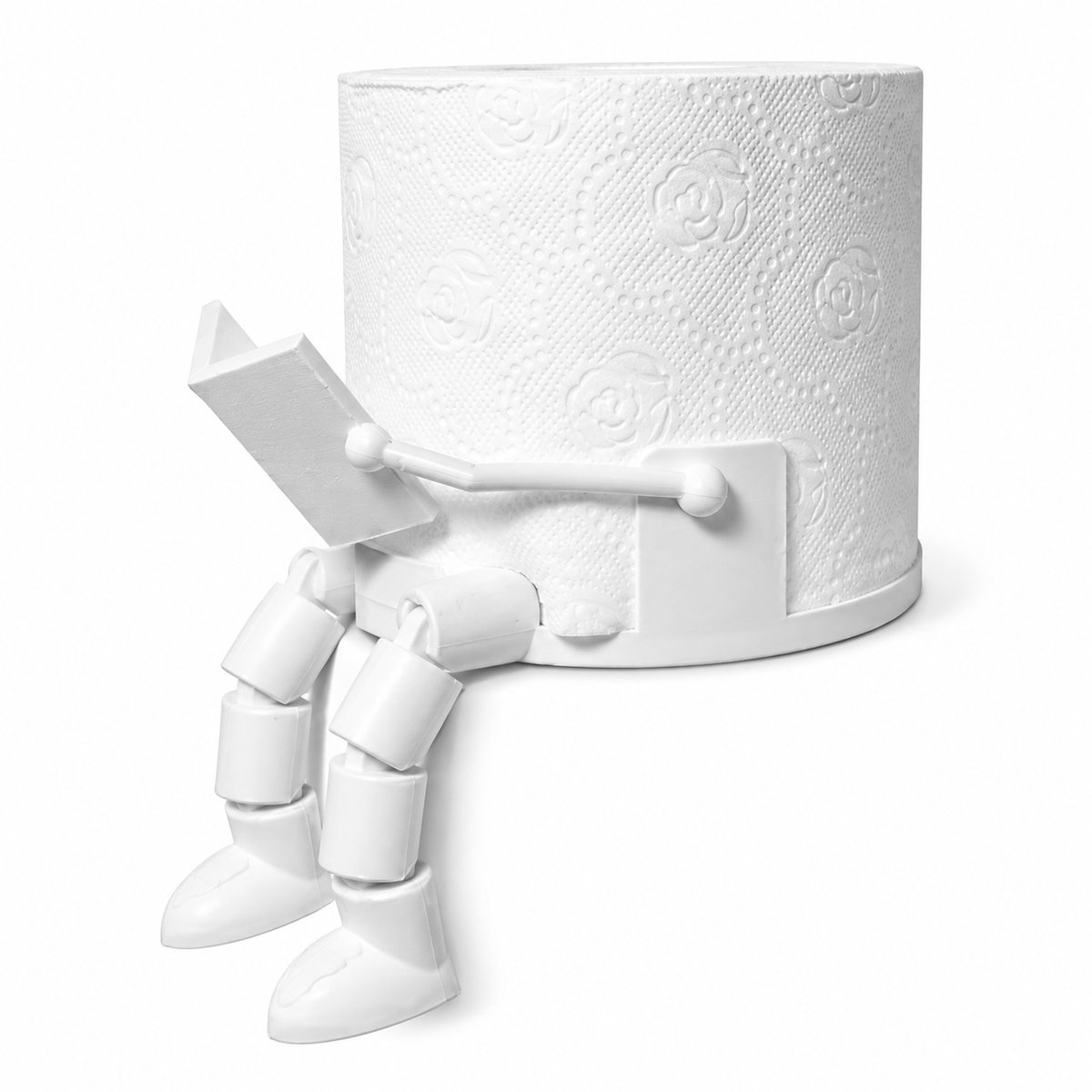 Toiletrolhouder - Reserve Toiletrol Houder - Grappige Toiletdecoratie - Toiletrol Standaard - Toilet Accessoire - Badkamer Decoratie - Origineel Cadeau - Wit
