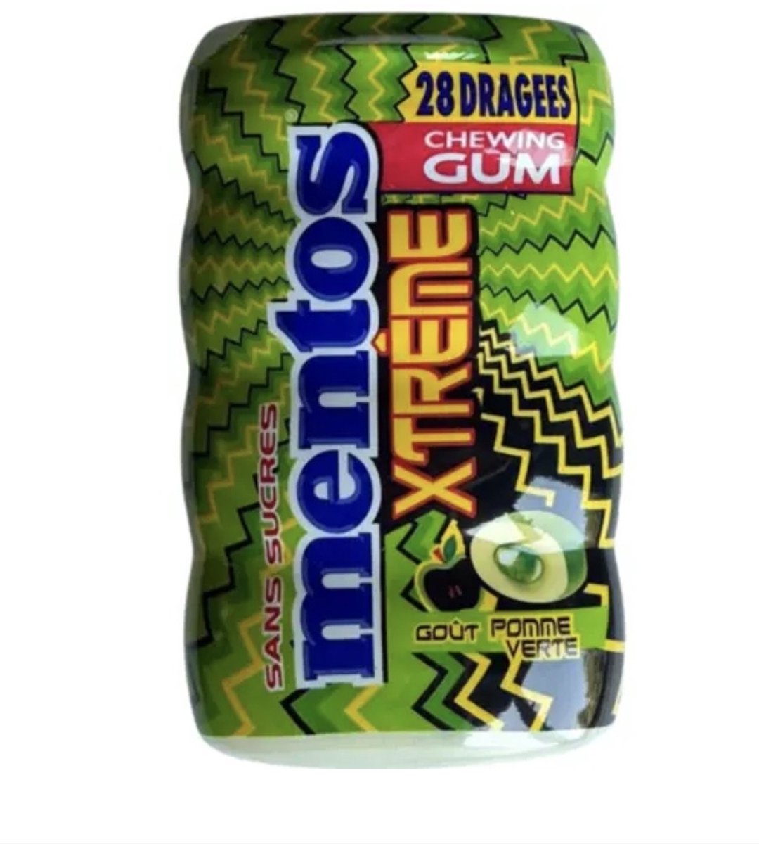 MENTOS XTREME - Sour Gum - Green Apple - 10 stuks a 56 gram - suikervrij
