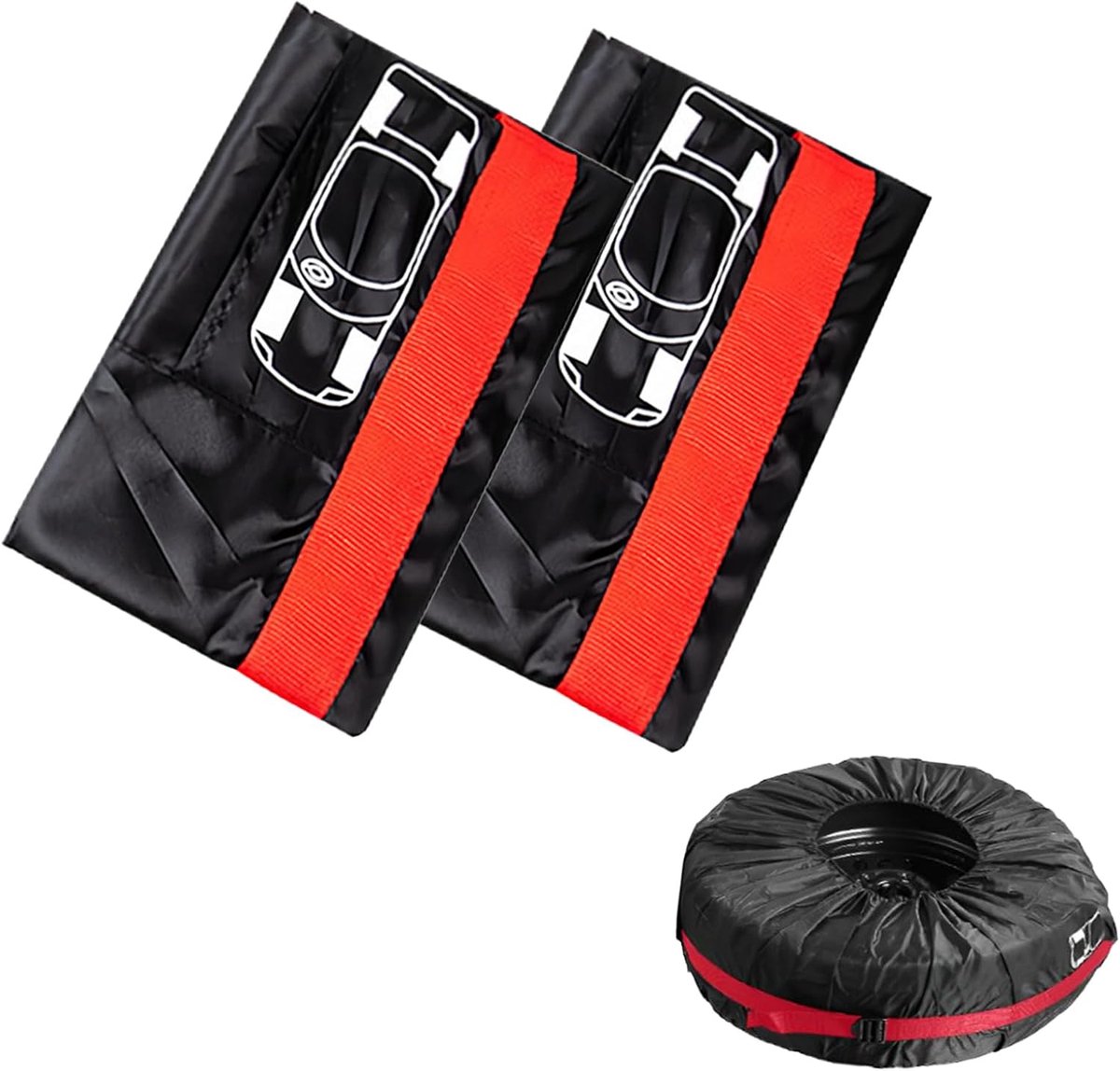 2 Stuks Bandentassenset, Universele Wielhoes, Anti Uv Bandenbescherming, Reservewielhoezen, Waterdichte Ritssluiting, Wielbeschermhoes voor Caravan, Aanhanger, Camper, Auto