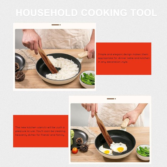 Lange Houten Spatel 11 Inch Ergonomisch Keukengerei Lange Handvat Voor Koken En Eenvoudige Bereiding — afbeelding 5