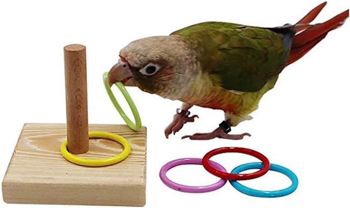 Speelgoed stapelring huisdier vogel papegaai kleine ringen speelgoedset voor papegaaien