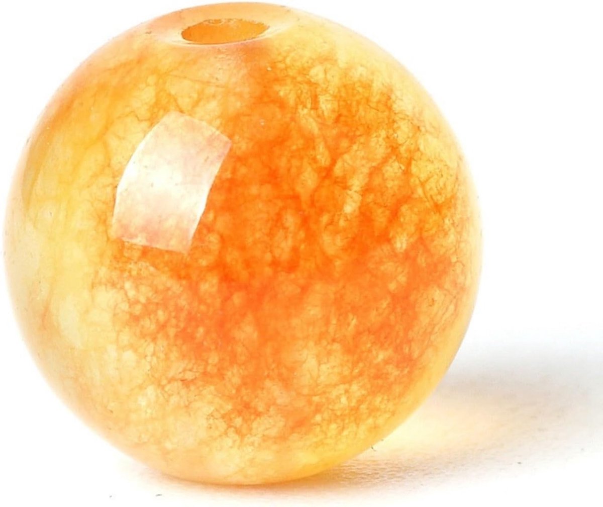 Kralen 8mm Oranje Jasper Ronde Losse Edelsteen Energy Healing Kralen Gat Grootte 1 mm DIY Gladde Kralen voor Sieraden Maken