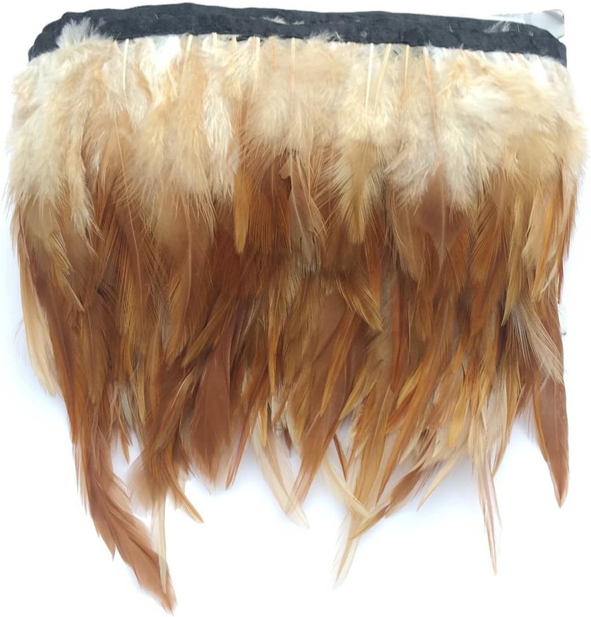 Haan hackle veer franje trim voor Custume jurk decoratie pakket van 5 meter (natuurlijk)