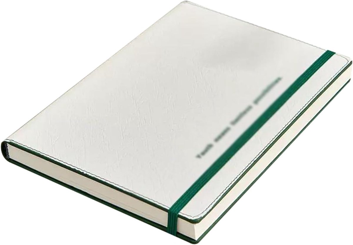 A5 notitieboek, hardcover, PU-leer notitieboekje met riem, dagboek, 21,2 cm x 14,6 cm/8,3'' x 5,7'', 196 pagina's Bruikbaar (Size : White)