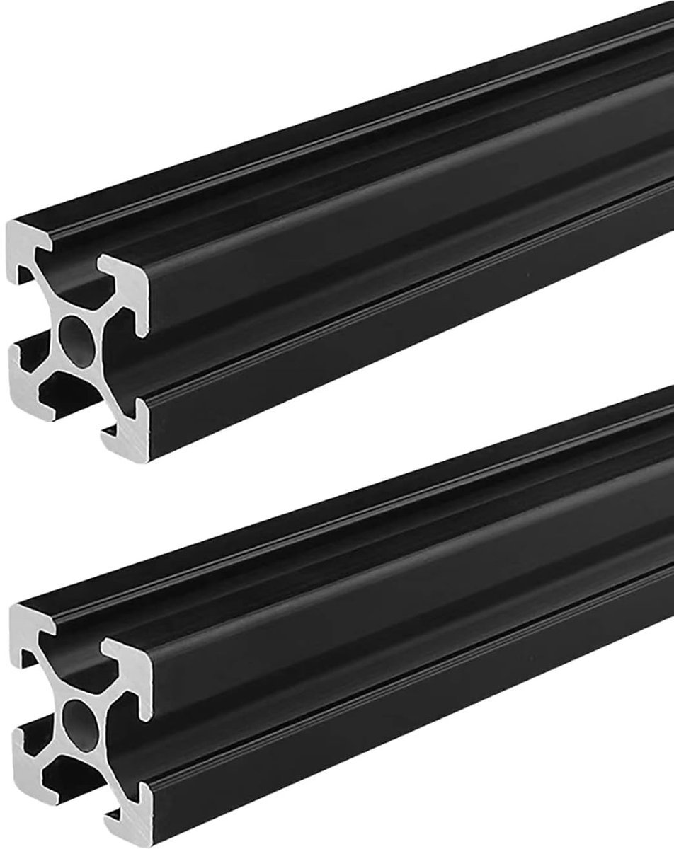 2020 Alu Profiel 300mm T-Type Zwart Aluminium Profiel 20x20 Europese Standaard Geanodiseerde Lineaire Rail Extrusie 2 Stuks, voor DIY 3D-printer en CNC