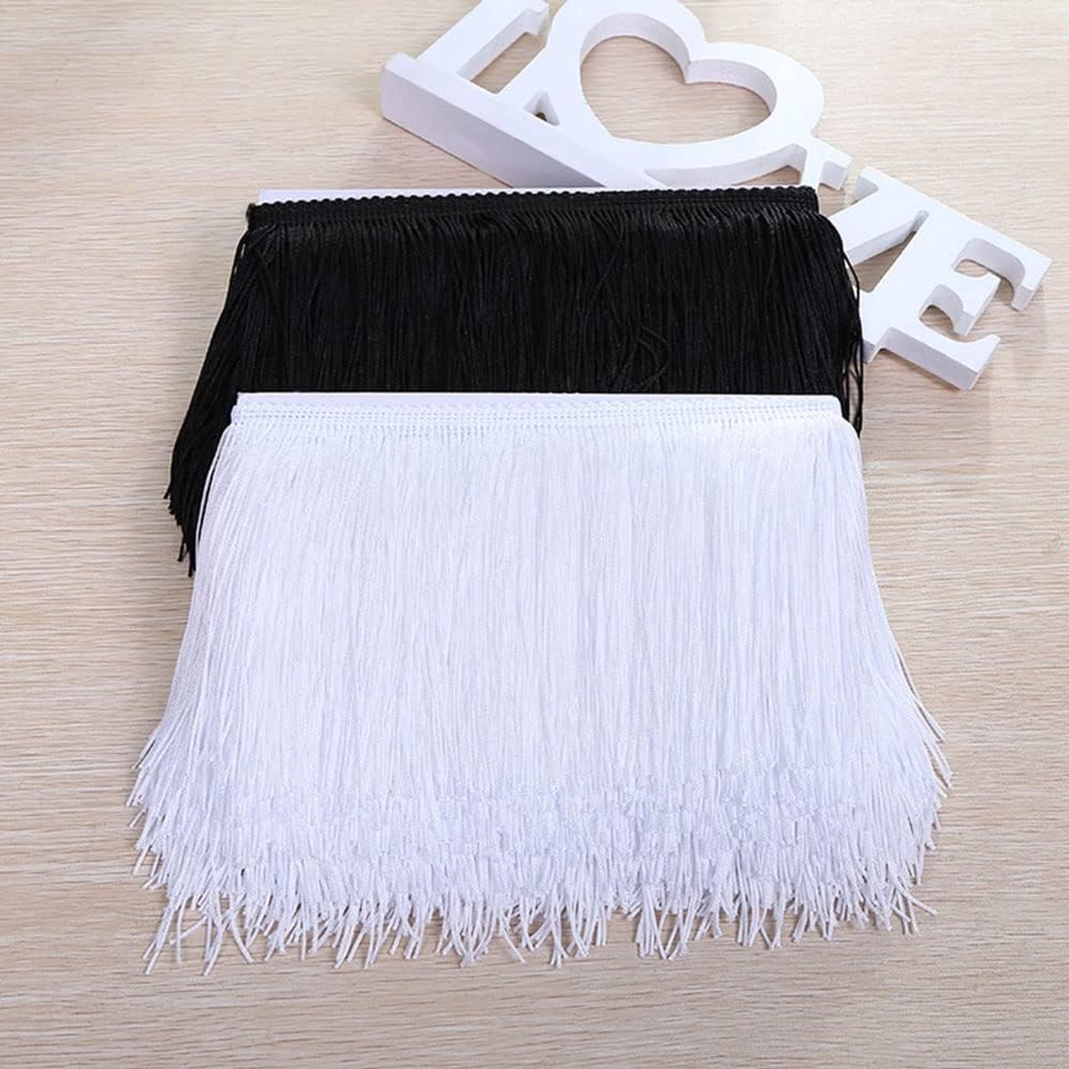 10 m 15 cm kanten kwasten Dekoband DIY Dansjurk Latijn Decoratie Kostuum Accessoires Kanten lint - Wit