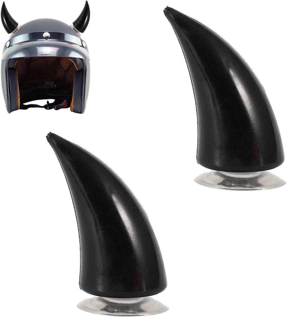 2 stuks motorhelm hoorns motorhelm hoorn met zuignap duivelshoorns helmdecoratie accessoires voor kinderen en volwassenen zwart
