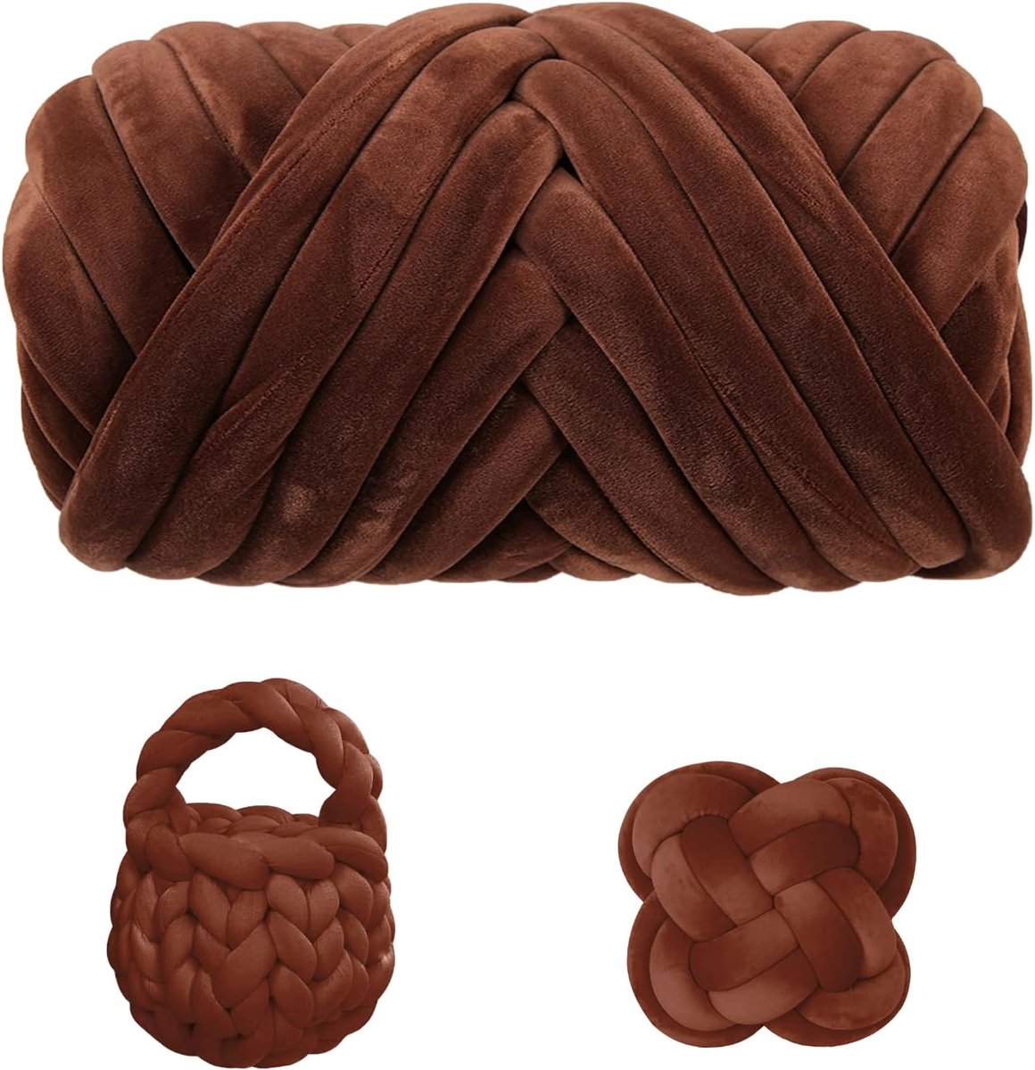 wolgaren, 500 g, Chunky XXL wol om te breien, volumineus textielgaren om te haken, voor manden, dekens, kussens, rugzak, huisdiermand