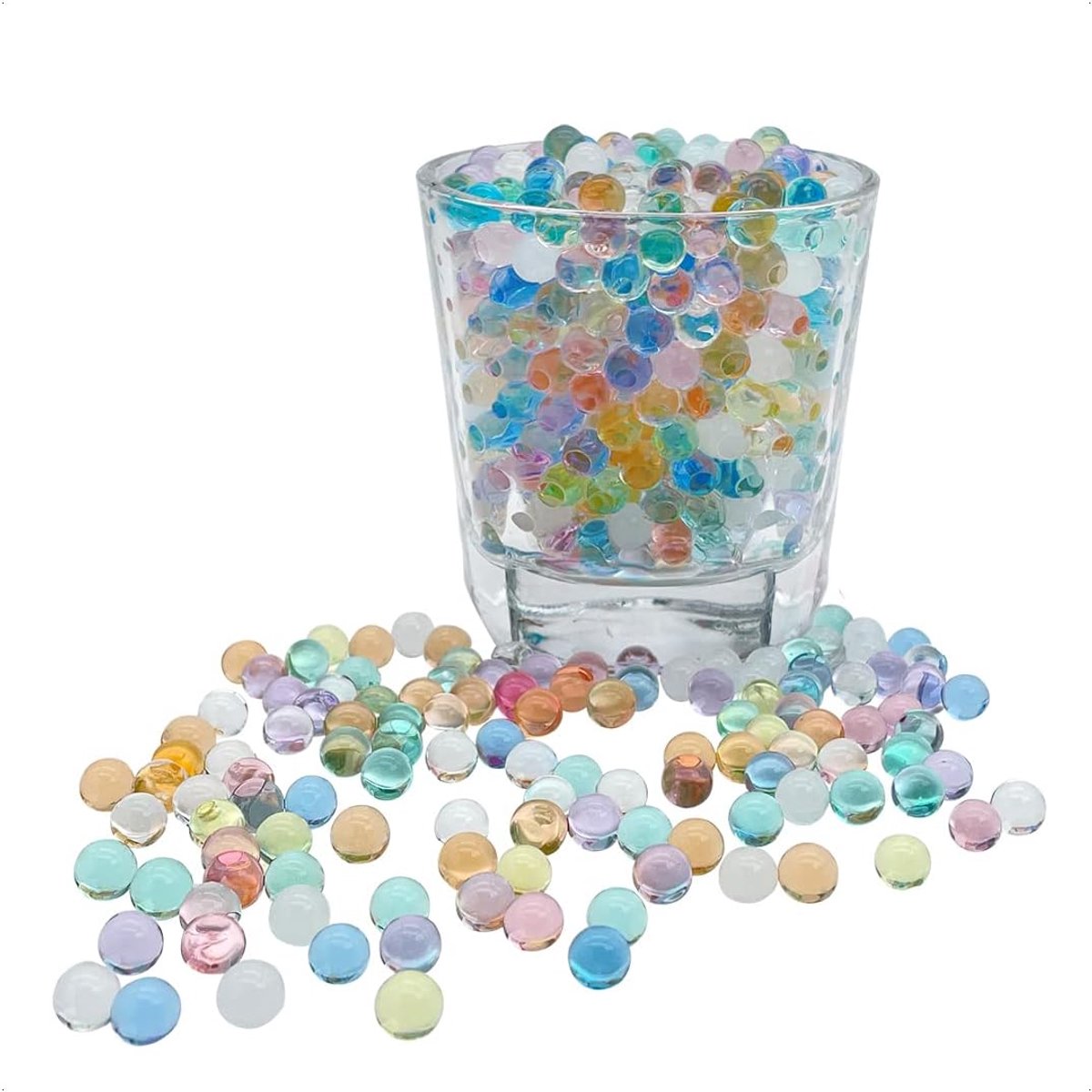 20000 stuks, watergelgrond, kleurrijke waterballen, geleikristallen kralen, gelbal, waterabsorberende kralen voor vazen, 100 g 7-8 mm vaasvullers voor huisdecoraties (kleurrijk)