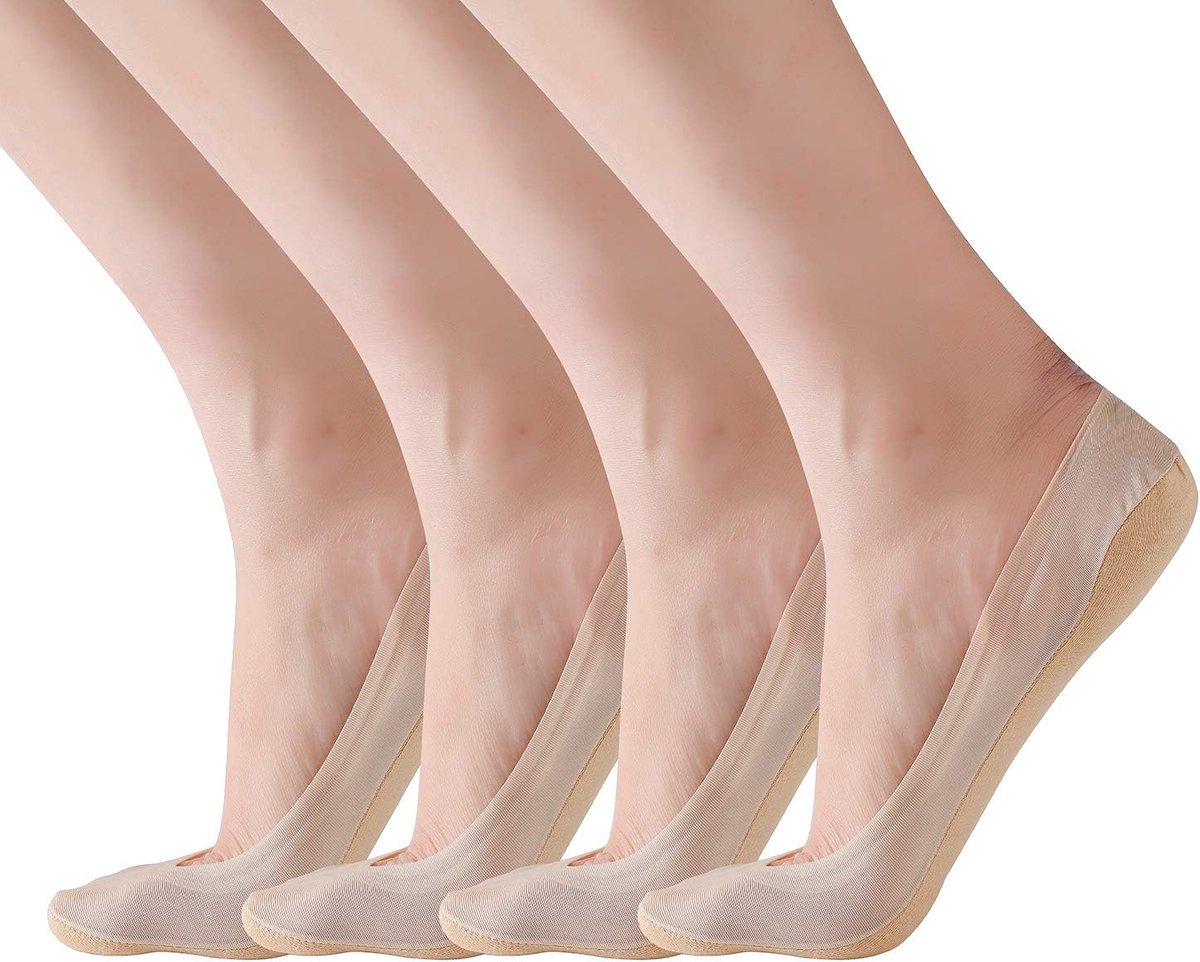Sokken – Antislip Lage Sokken voor Ballerina’s en Sneakers – Verkrijgbaar in 4 of 6 Paar
