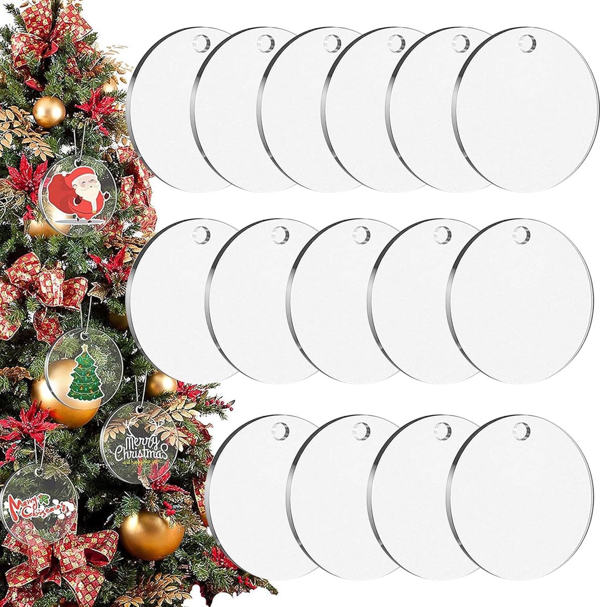 rond, met gat, 15 stuks, transparante acrylplaten, 10 cm, rond, transparante acrylplaat, 2 mm dik, acrylplaat, transparant, voor doe-het-zelf handwerk, fotolijst, schilderen,