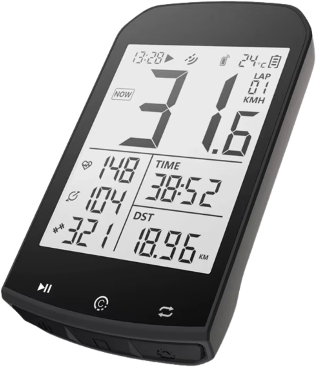 Fietscomputer GPS – Draadloze BLE 5.0 & ANT+ met 2,9” LCD Scherm en Automatische - IPx6 Waterdicht CYCPLUS M1
