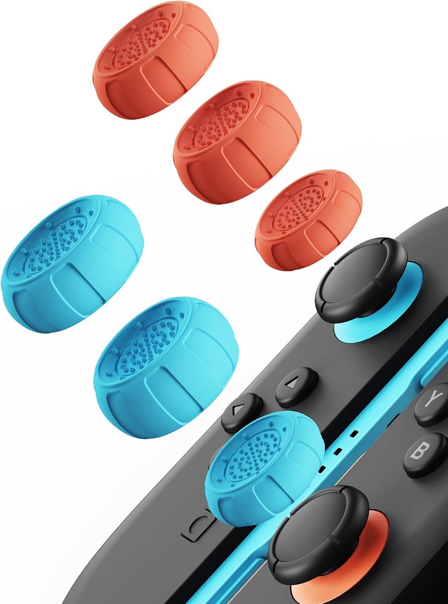 Duimgrepen compatibel met Nintendo Switch 2 (2025) – 6 stuks, blauw en oranje