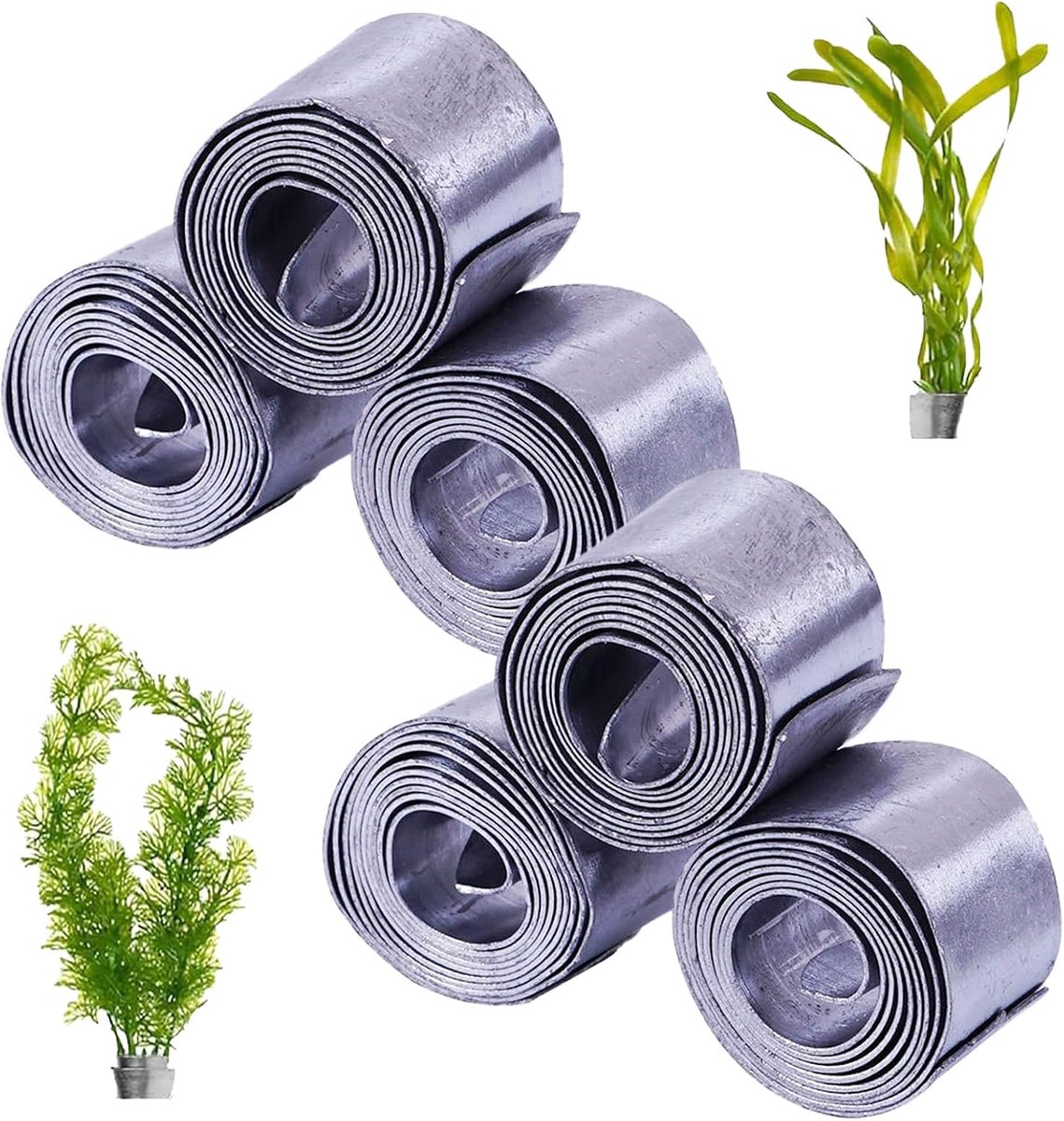 6 Vols Bendable Ankerplant Aquarium, overgewicht anker voor aquaria, zwaar metalen anker voor aquariumplanten, waterplantengewichten voor levende planten, voorkomt drijven