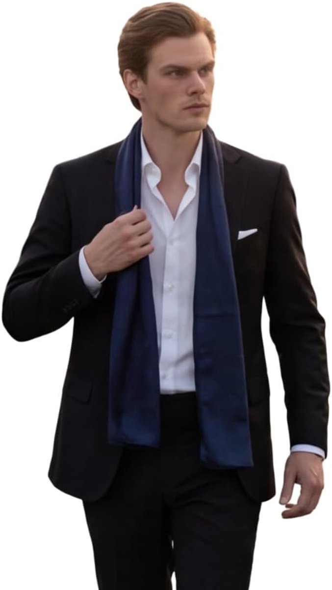 100% zijde chiffon halsdoek zijden sjaal 180x80cm effen kleur voor pak donkerblauw doek zijden doek stola zakelijke stijl cadeau voor hem