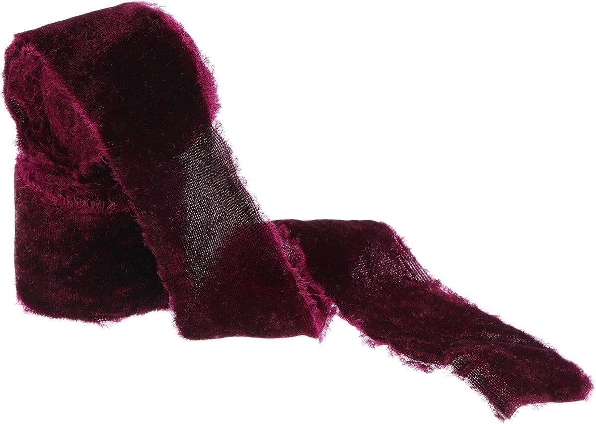 Bordeaux polyester fluwelen lint, 1,5 inch x 3 yards, 2 rollen, retro stijl, bruiloft en speciale gelegenheden