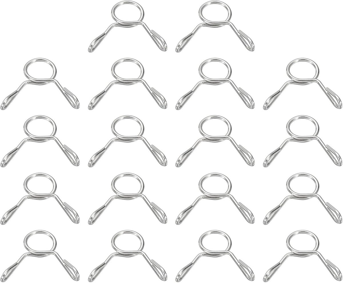 Clips voor brandstofslang, 30 stuks, 5,5 mm, ID 6,4 mm, max. ID 304, roestvrij staal, waterslang, luchtveren, klemmen voor motorfiets, scooter, ATV, zilver
