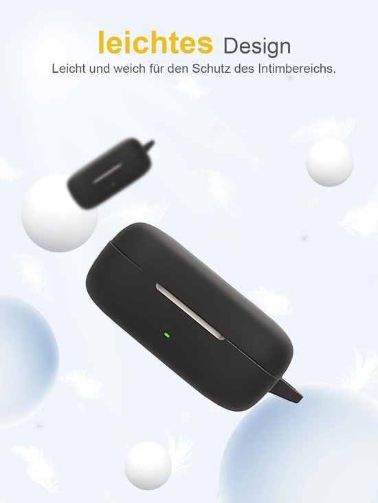 voor Huawei FreeArc Wireless Headphones, daunke zachte siliconen beschermhoes, huidvriendelijk etui met karabijnhaak, volledige bescherming, zwart — afbeelding 2