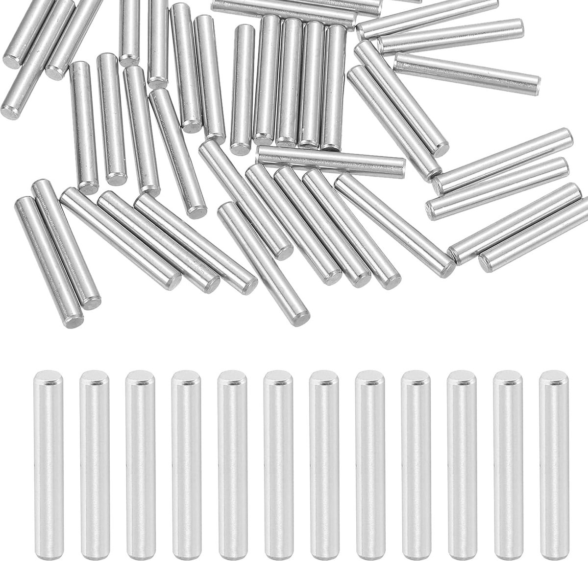 50 stuks 3 x 20 mm 316 roestvrij stalen plugpennen cilindrische planksteunpennen bevestigingselementen voor machinebouw meubelmontage doe-het-zelf project zilverkleurig