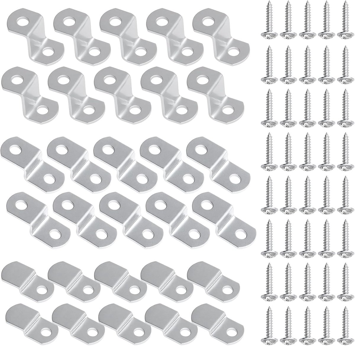 30 stuks metalen Z-hoeken, Z-vormige fotolijst broeksluitingsklemmen, met 50 stuks universele schroeven, montagegereedschap voor canvasafbeeldingen, spiegelklemmen voor fotolijsten