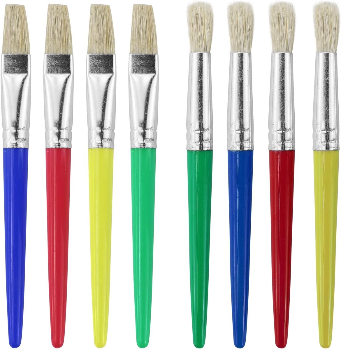 8 stuks schilderkwasten voor kinderen, schilderkwast voor peuters, ronde schilderkwast voor kleuterschool, voor kinderen, studenten, beginners