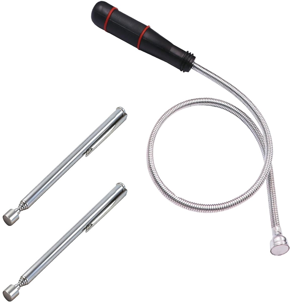 3 stuks telescopische magneetstaaf, telescoopstaaf, magneetgereedschap, flexibele magneetlifter, magneetstaafgrijper, telescoopmagneet, staafmagneet, sterk