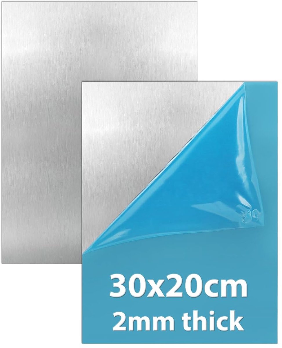 Aluminium plaat 2 mm - 300 mm x 200 mm (30 cm x 20 cm) - 2 stuks