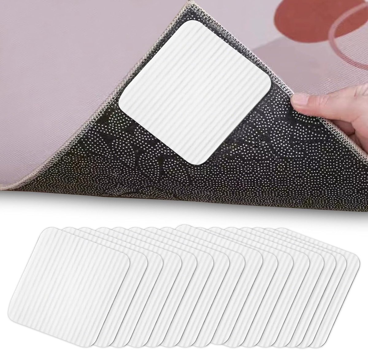 antisliponderlegger, 16 stuks, antislipmatten voor tapijt, tapijtonderlegger, antislip en wasbare grijper, voor hardhouten vloeren, antislip, tapijtstopper, 10 x 10 cm