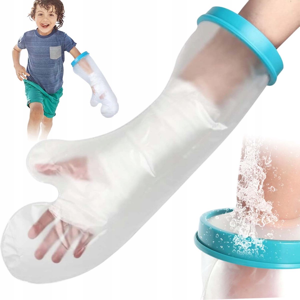 Douchehoes Waterdicht - Gipshoes Voor Halve Arm - Douchezak Gips - 53 cm - Herbruikbaar - Voor Kinderen - PVC - Wasbaar - Voor Gips en Wonden - Wondbescherming