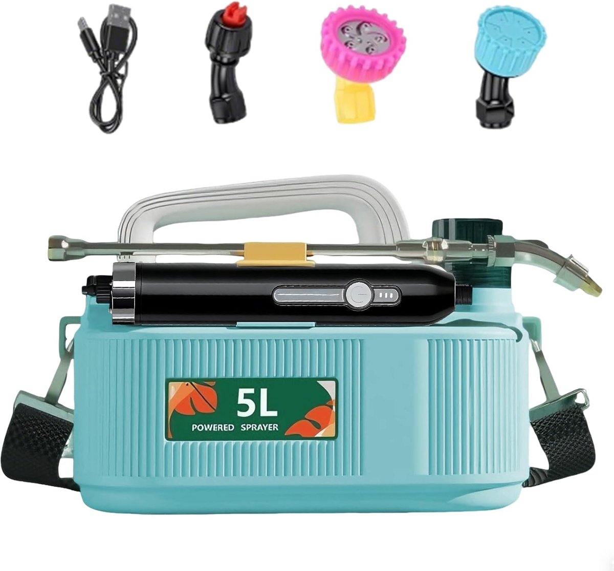 SnelShoppen - Draadloze Drukspuit, Accu Aangedreven Tuinspuit, 5L Capaciteit, Ideaal voor Tuin, Schoonmaak, Verf en Besproeien, Handzaam en Lichtgewic