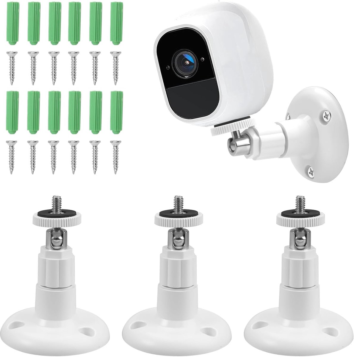 SnelShoppen - Verstelbare Wandbeugel voor Camera's - 360° Instelbare Bevestiging voor Beveiligingscamera's - Geschikt voor Arlo, Wyze, Ring en Meer