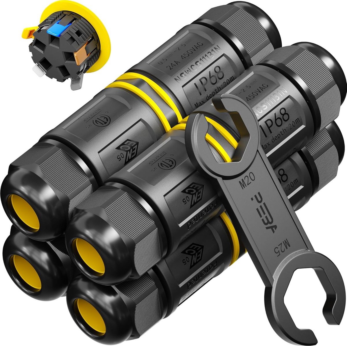 Waterdichte Kabelconnector IP68 voor Buiteninstallaties - 5 Aders