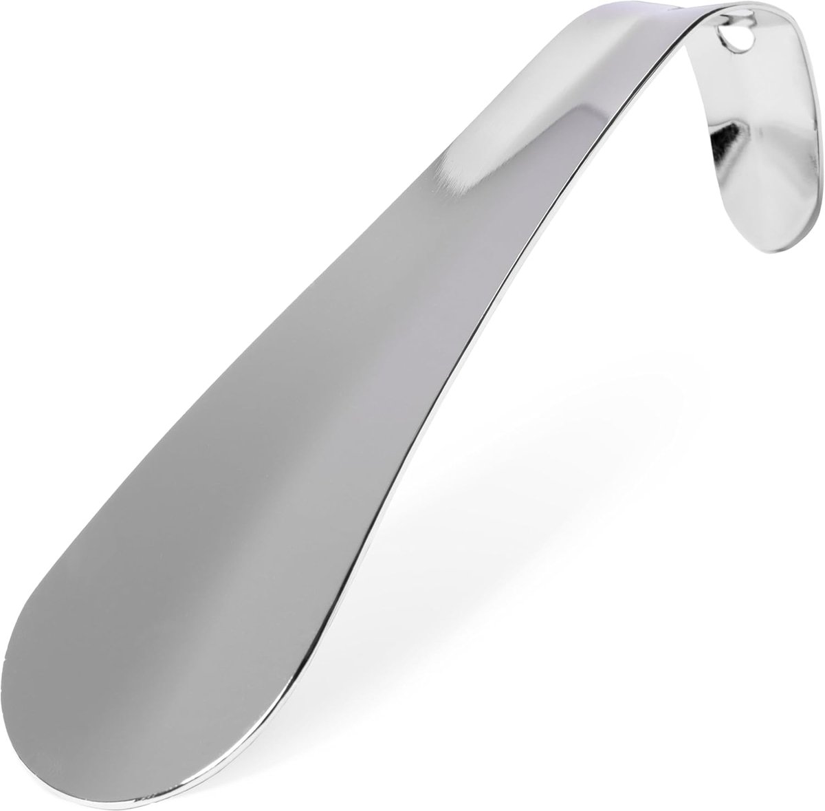 SnelShoppen - Biped metalen schoenlepel 16 cm - Ergonomisch, robuust en roestvrij staal - Praktische haak voor ophangen - Ideaal voor thuis en onderwe