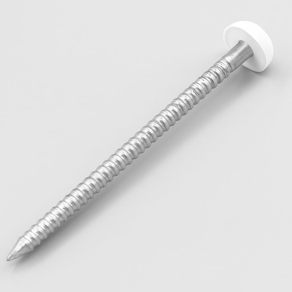 SnelShoppen - 250x 40mm Poly-Top Spijkers, RVS A4, Wit UPVC Kunststof Hoofd, Voor Buitengebruik, Tuin, Klussen, Bouwprojecten